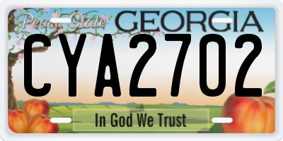 GA license plate CYA2702