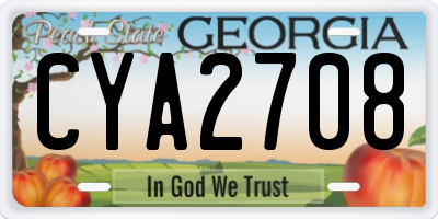 GA license plate CYA2708