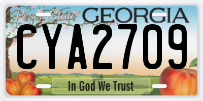 GA license plate CYA2709
