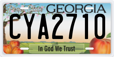 GA license plate CYA2710
