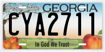 GA license plate CYA2711