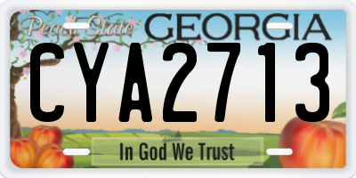 GA license plate CYA2713