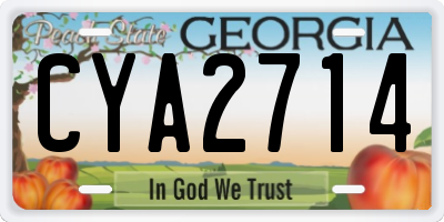 GA license plate CYA2714
