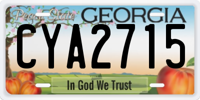 GA license plate CYA2715