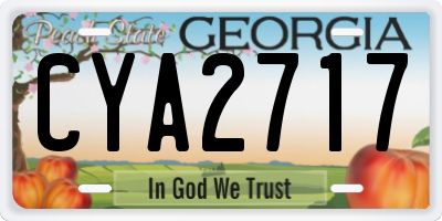 GA license plate CYA2717