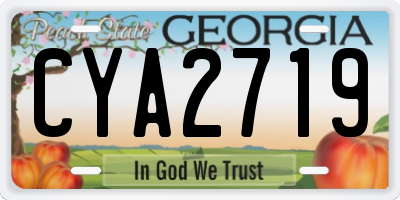 GA license plate CYA2719