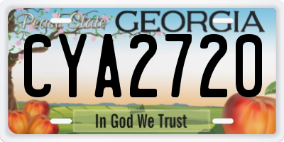 GA license plate CYA2720