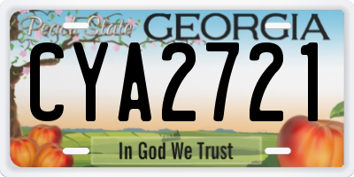 GA license plate CYA2721
