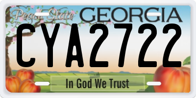 GA license plate CYA2722