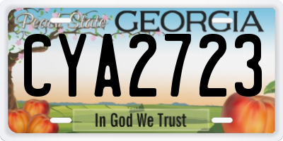 GA license plate CYA2723