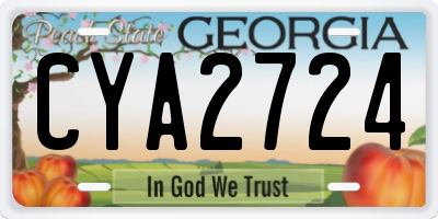 GA license plate CYA2724