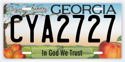 GA license plate CYA2727