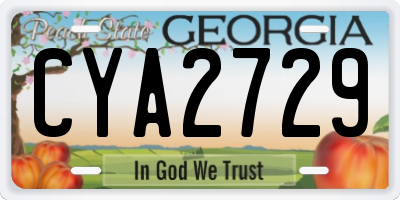 GA license plate CYA2729