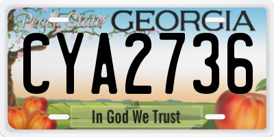 GA license plate CYA2736