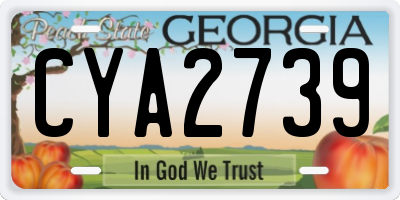 GA license plate CYA2739