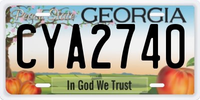 GA license plate CYA2740
