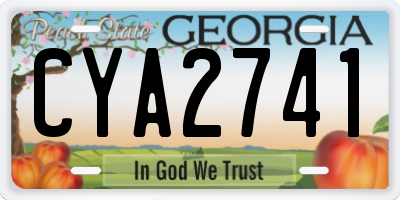 GA license plate CYA2741