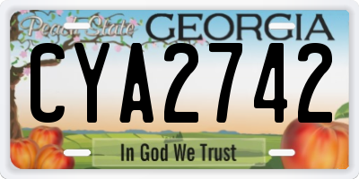 GA license plate CYA2742