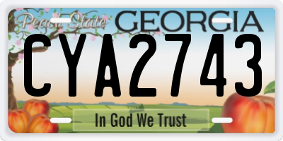 GA license plate CYA2743