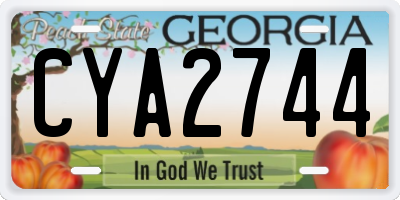 GA license plate CYA2744
