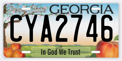 GA license plate CYA2746