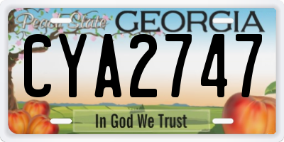 GA license plate CYA2747