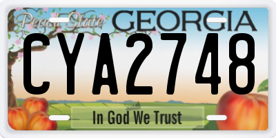 GA license plate CYA2748