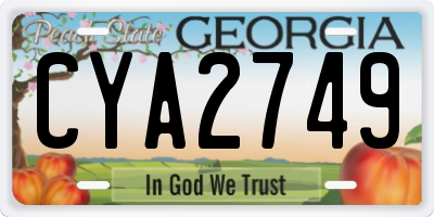 GA license plate CYA2749
