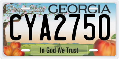 GA license plate CYA2750