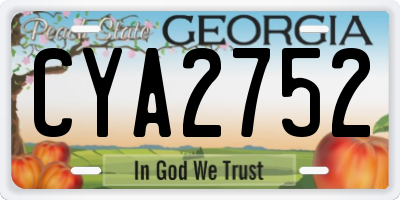 GA license plate CYA2752