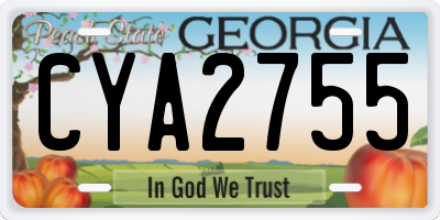 GA license plate CYA2755