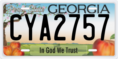 GA license plate CYA2757