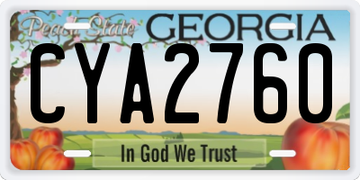 GA license plate CYA2760