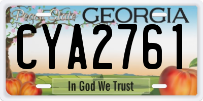 GA license plate CYA2761