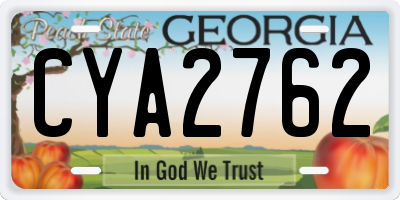GA license plate CYA2762