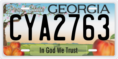 GA license plate CYA2763