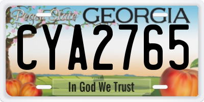 GA license plate CYA2765