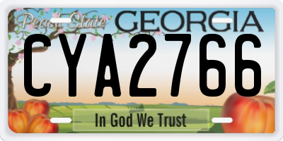 GA license plate CYA2766