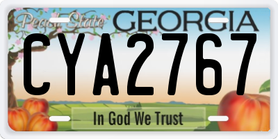 GA license plate CYA2767