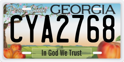 GA license plate CYA2768
