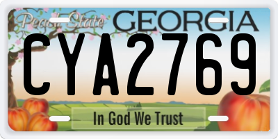 GA license plate CYA2769