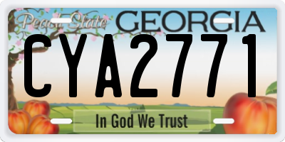 GA license plate CYA2771
