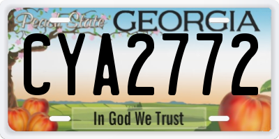 GA license plate CYA2772