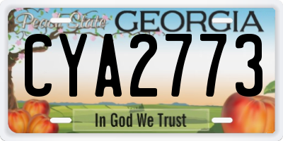 GA license plate CYA2773