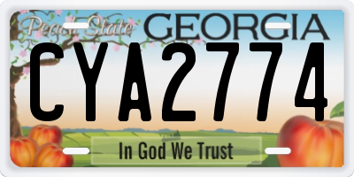 GA license plate CYA2774