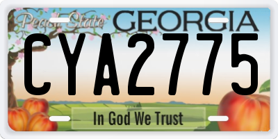 GA license plate CYA2775