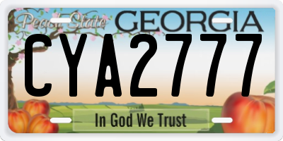 GA license plate CYA2777