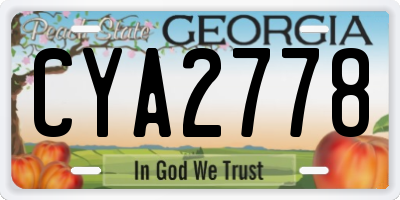 GA license plate CYA2778