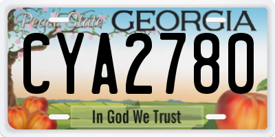 GA license plate CYA2780