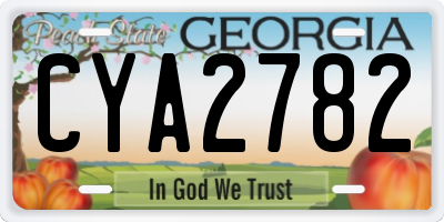 GA license plate CYA2782